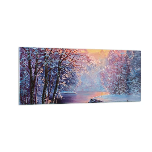 Tablou pe sticlă - Culorile iernii - 100x40 cm