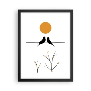 Poster în ramă neagră - Seară cu privighetori - 30x40 cm