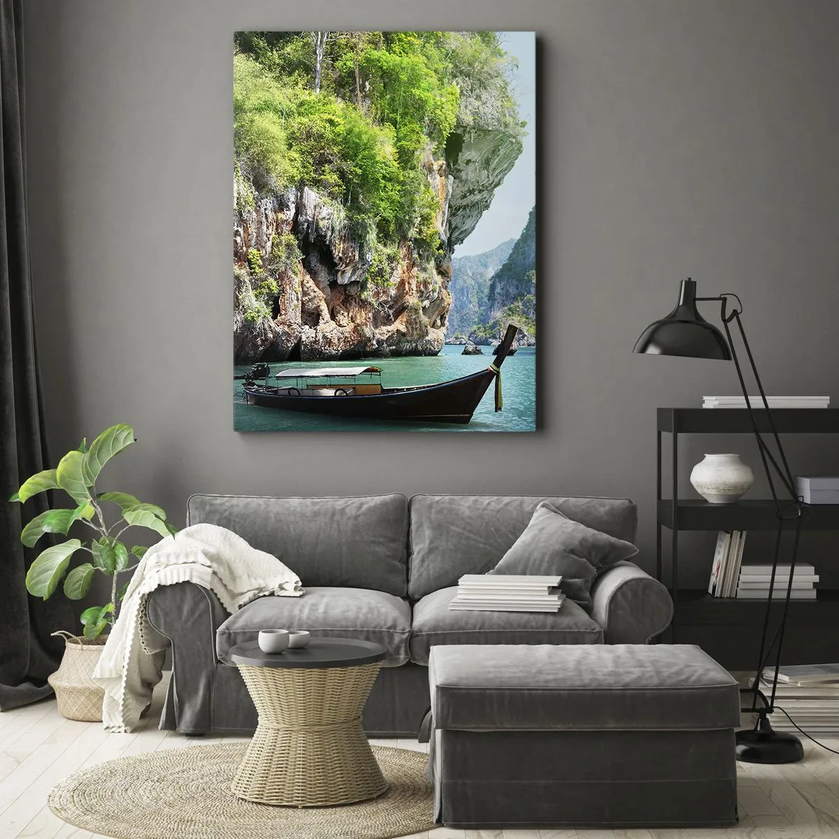 Tablou pe pânză - Invitație la o călătorie exotică - 65x120 cm