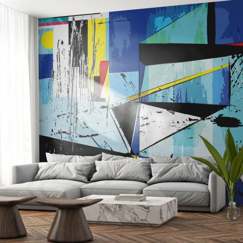 Tapet Premium Canvas - Privind lumea dintr-un unghi... - Abstracția, Bucată, Model modern - 350x256 cm