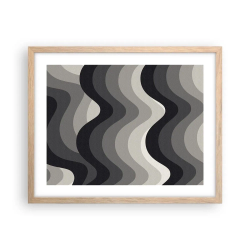 Poster în ramă de stejar deschis - Val după val - 50x40 cm