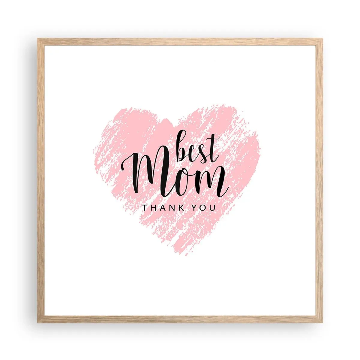 Poster în ramă de stejar deschis - Întotdeauna la momentul potrivit - 60x60 cm