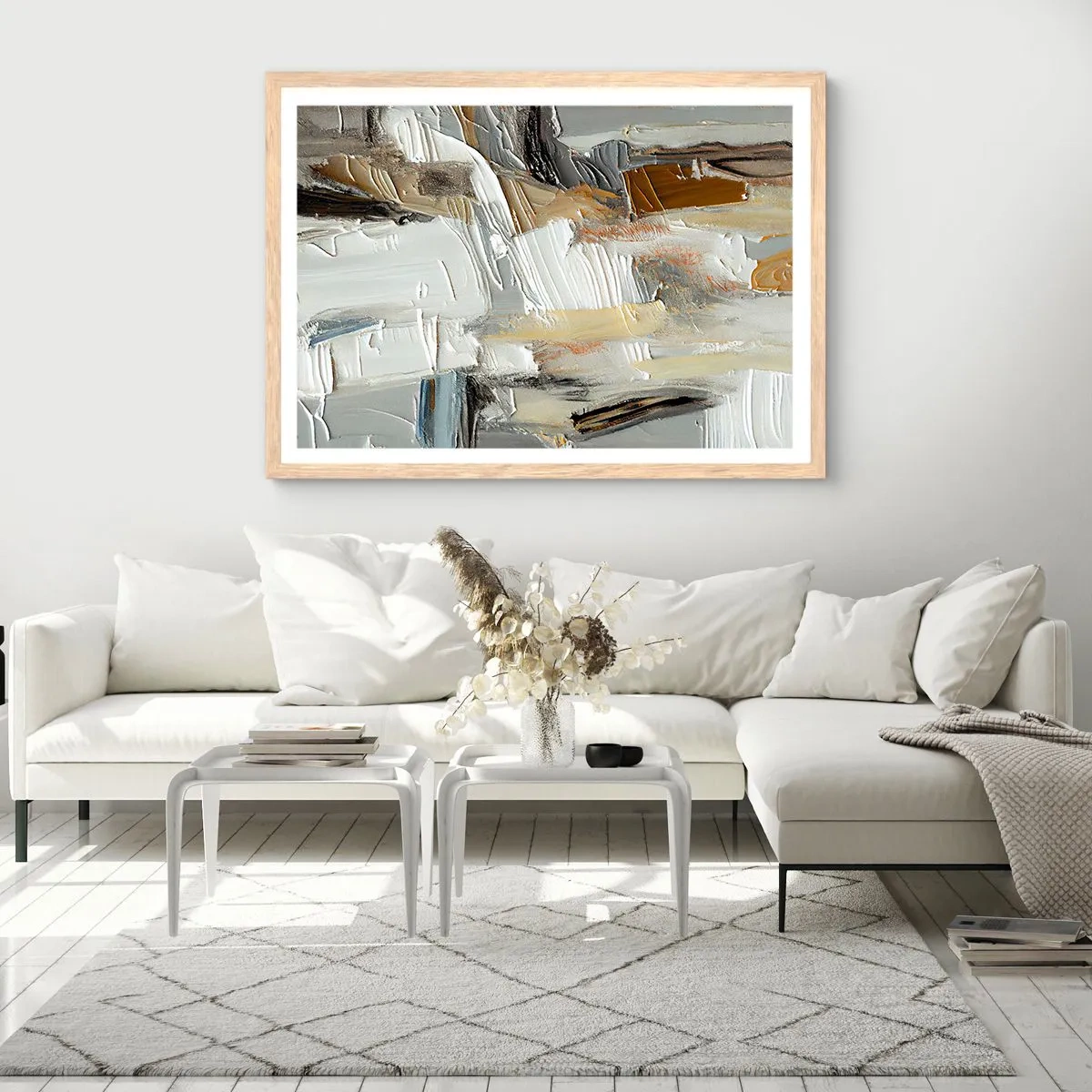 Poster în ramă de stejar deschis - Stratificare colorată - 91x61 cm