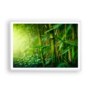 Poster în ramă albă - Cunoașteți verdeața în sine - 100x70 cm
