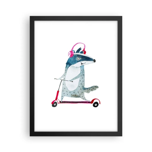 Poster în ramă neagră - Bucurie de bursuc - 30x40 cm