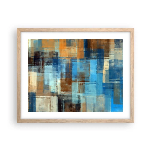 Poster în ramă de stejar deschis - Prin valul albastru - 50x40 cm