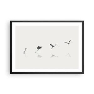 Poster în ramă neagră - Patru pași simpli - 70x50 cm