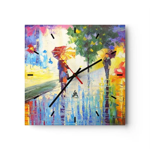 Ceas de perete - Ceas pe sticlă - Și totul este clar - 30x30 cm