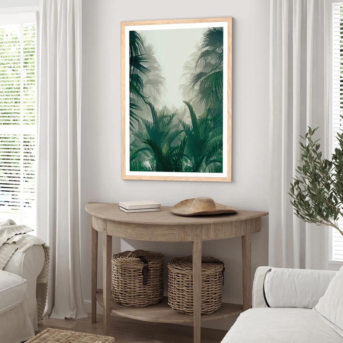 Poster în ramă de stejar deschis - Mister tropical - 61x91 cm