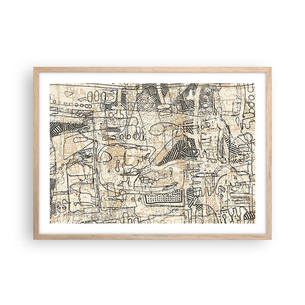 Poster în ramă de stejar deschis - Așteaptă să fie descifrat - 70x50 cm