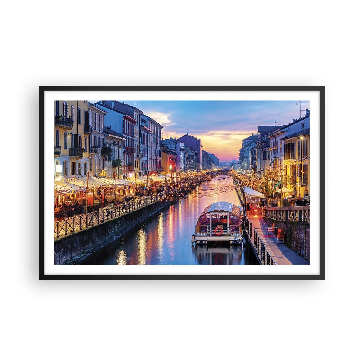 Poster în ramă neagră - O seară de lumină și distracție - 91x61 cm
