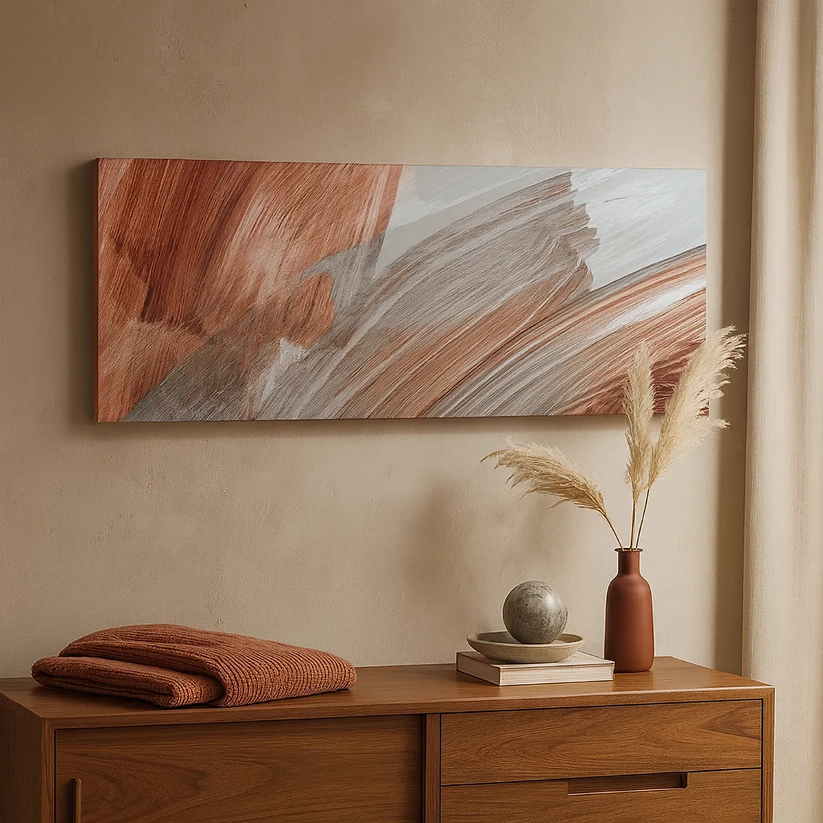 Tablou pe pânză - Abstracție autumnală și vântoasă - 30x30 cm