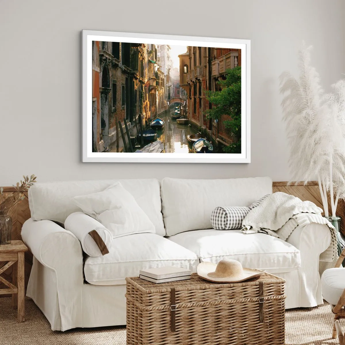 Poster în ramă albă - Pe o străduță venețiană - 40x30 cm