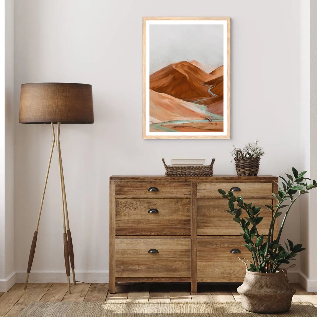 Poster în ramă de stejar deschis - La sursă - 50x70 cm