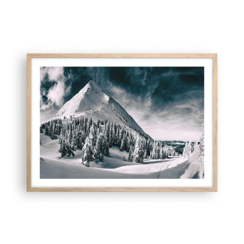 Poster în ramă de stejar deschis - Țara zăpezii și a gheții - 70x50 cm