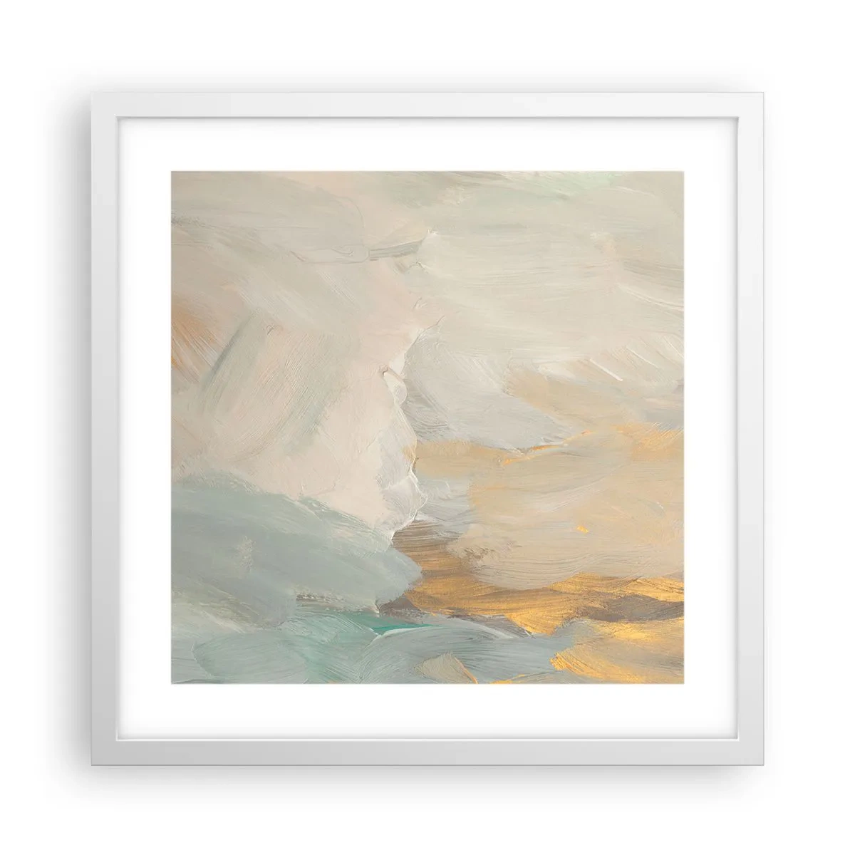 Poster în ramă albă - Abstracție - lumea blândeții - 40x40 cm