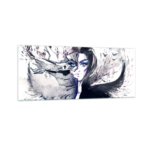 Tablou pe sticlă - Demonică și frumoasă - 100x40 cm