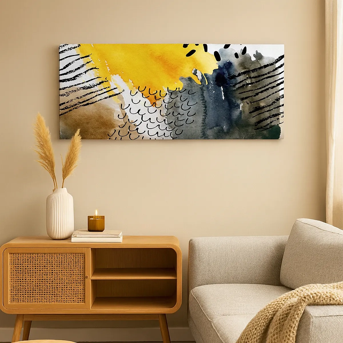 Tablou pe pânză - O întâlnire a elementelor - 30x30 cm