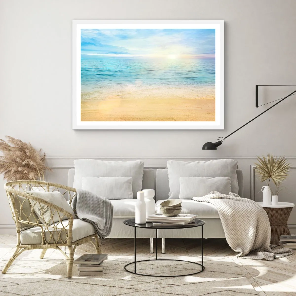 Poster în ramă albă - Marele albastru - 70x50 cm