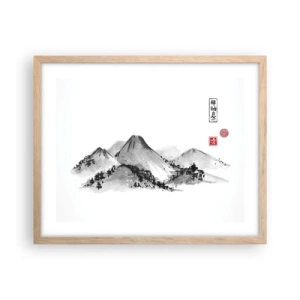 Poster în ramă de stejar deschis - Dincolo de dealuri - 50x40 cm