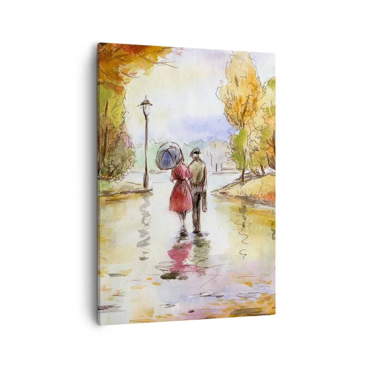 Tablou pe pânză - Toamnă romantică în parc - 50x70 cm