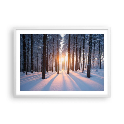Poster în ramă albă - În mod clar în alb și negru - 70x50 cm