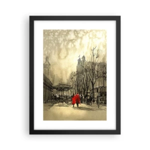 Poster în ramă neagră - O întâlnire în ceața londoneză  - 30x40 cm