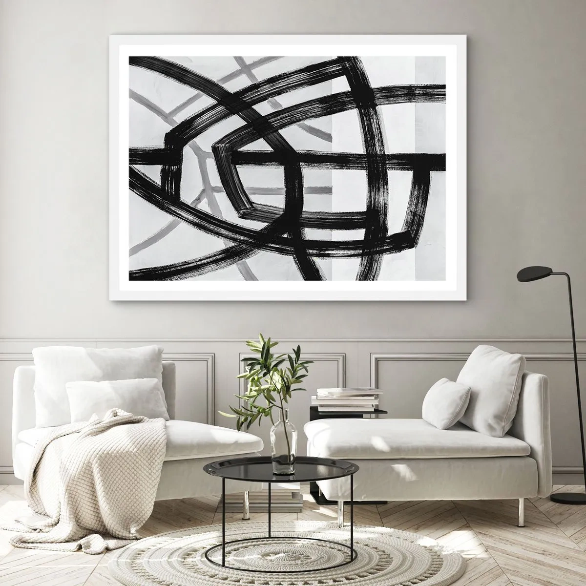 Poster în ramă albă - Construind adâncimea - 50x40 cm