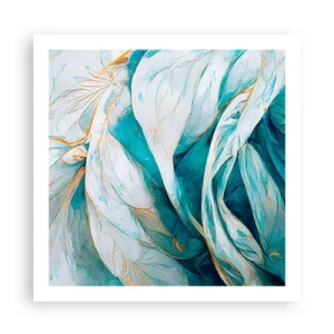 Poster - Abstractul albastru cu motiv auriu - 60x60 cm