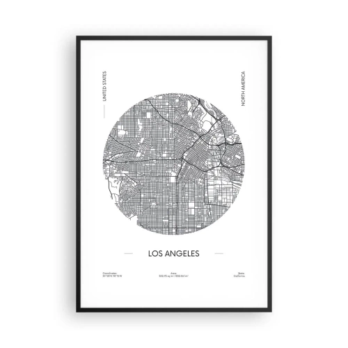Poster în ramă neagră - Anatomia Los Angeles - 70x100 cm