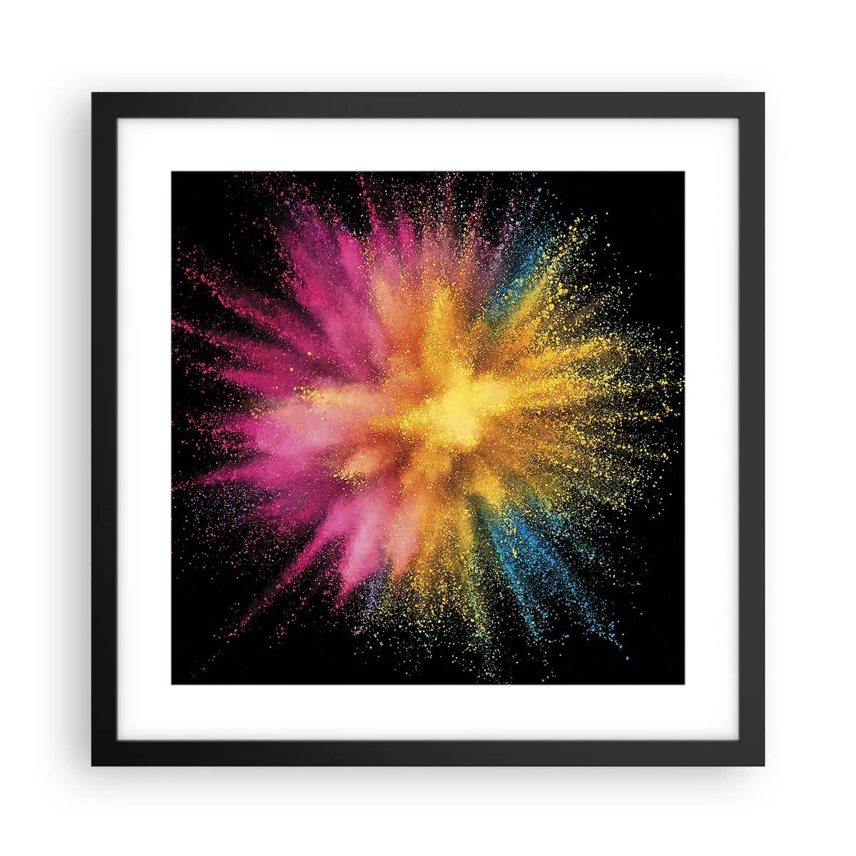Poster în ramă neagră - Nașterea culorii - 40x40 cm