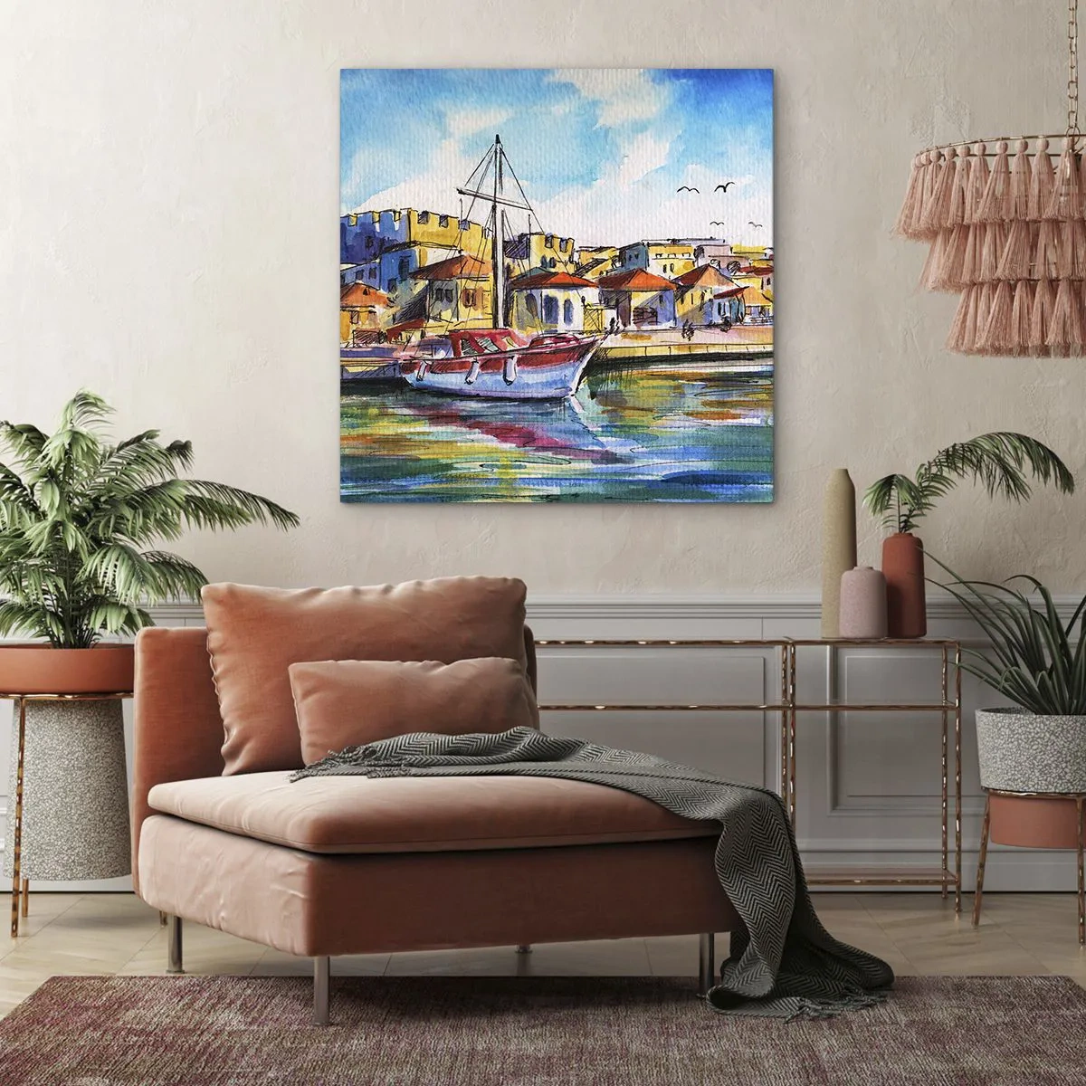 Tablou pe pânză - Curcubeu după-amiază - 30x30 cm
