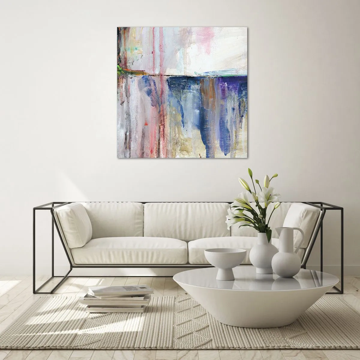 Tablou pe sticlă - Impresii și asociații colorate - 30x30 cm