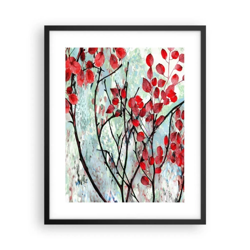 Poster în ramă neagră - Arbore în stacojiu - 40x50 cm