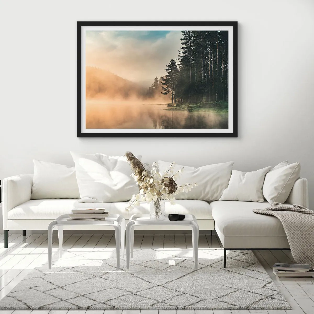 Poster în ramă neagră - Nașterea unei zile - 40x30 cm