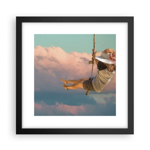 Poster în ramă neagră - Distracție în nori - 30x30 cm