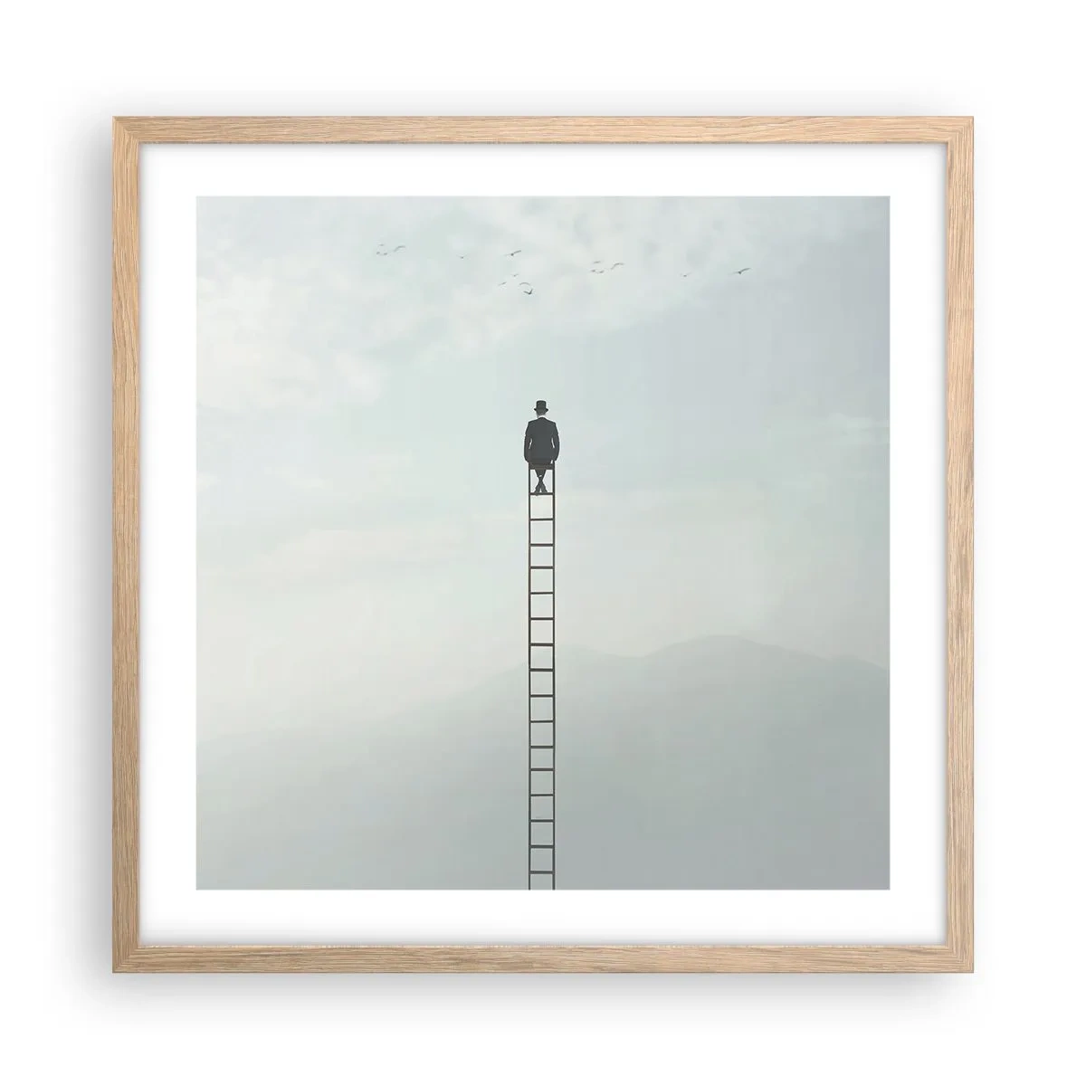 Poster în ramă de stejar deschis - Fii deasupra - 50x50 cm