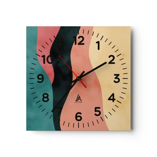 Ceas de perete - Ceas pe sticlă - Neconformitate compatibilă - 40x40 cm