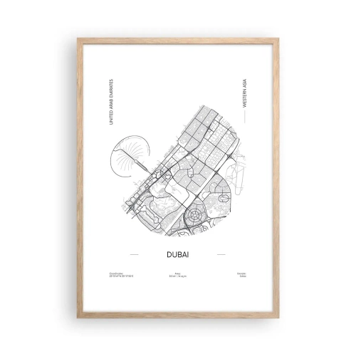 Poster în ramă de stejar deschis - Anatomia Dubaiului - 50x70 cm