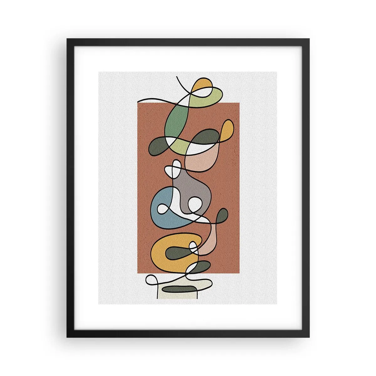 Poster în ramă neagră - Abstracție: un dans colorat - 40x50 cm