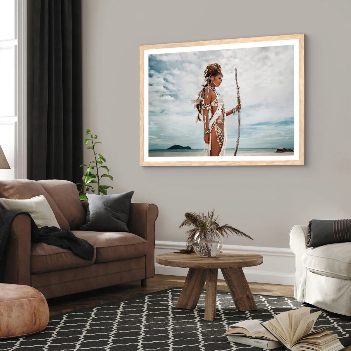 Poster în ramă de stejar deschis - Regina tropicelor - 40x30 cm