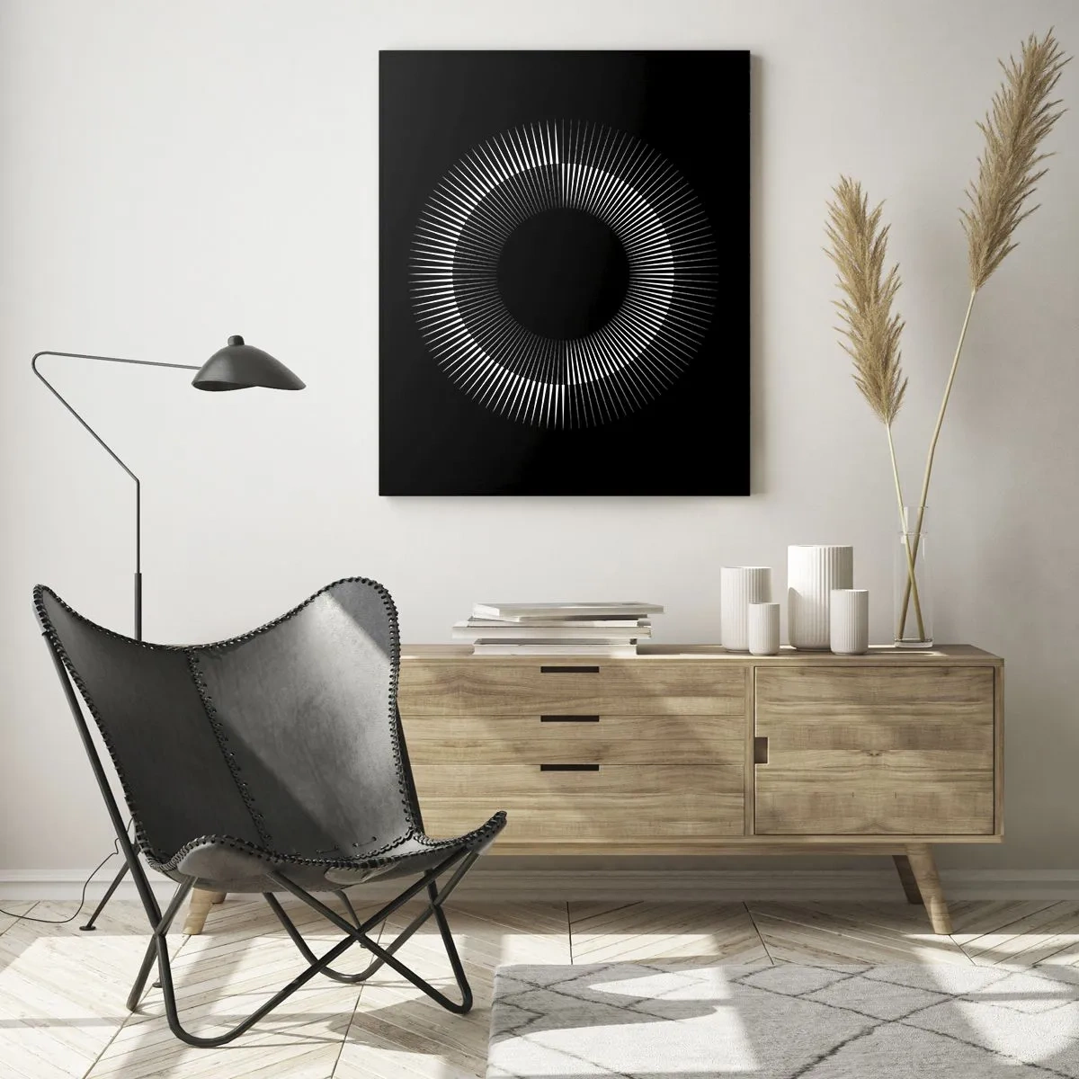 Tablou pe sticlă - Soarele Negru - 50x70 cm