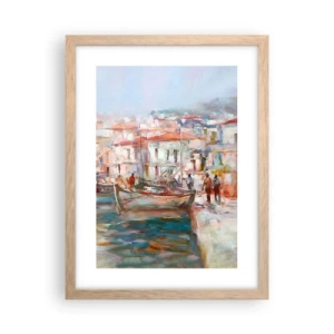 Poster în ramă de stejar deschis - Vacanță pastelată - 30x40 cm