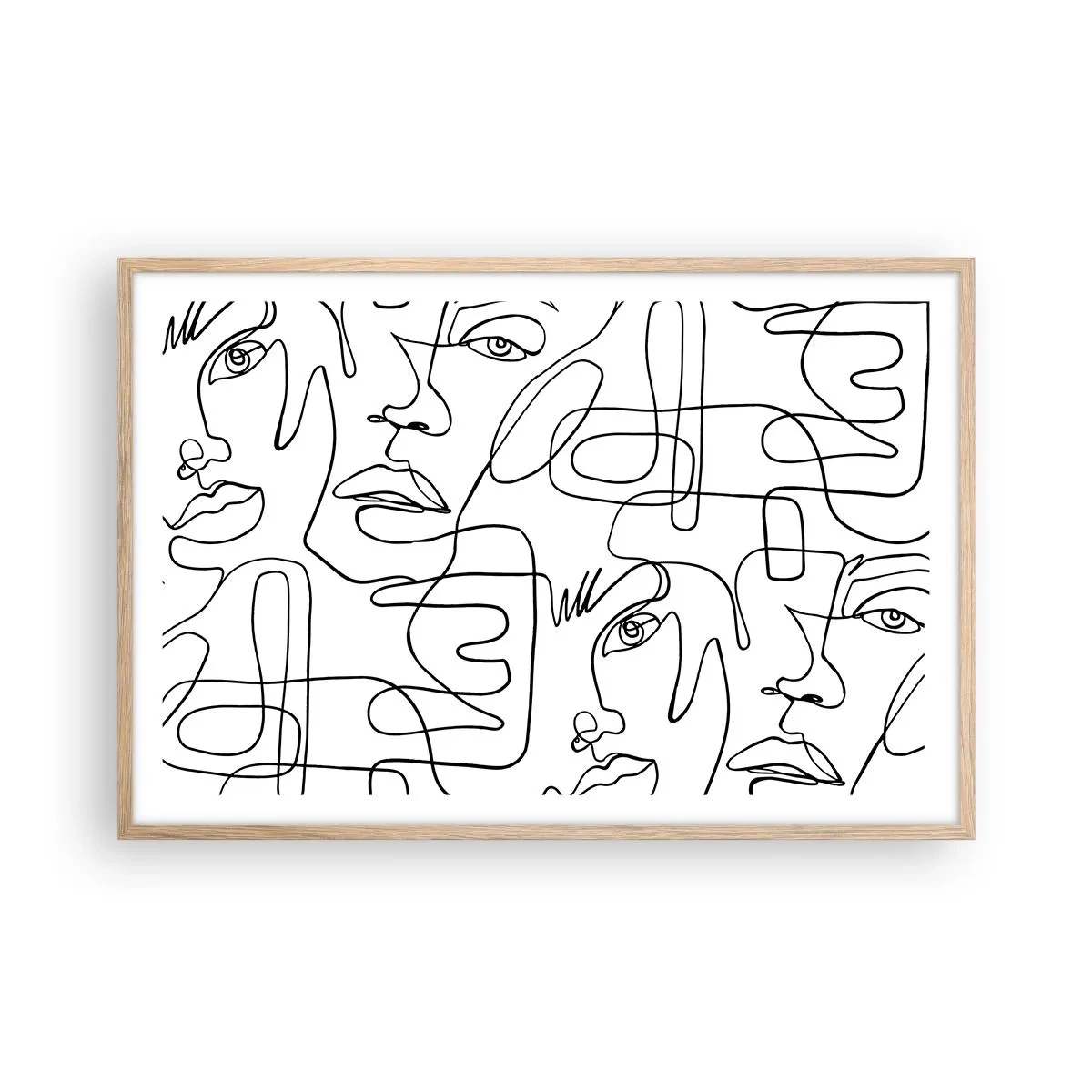 Poster în ramă de stejar deschis - Într-o încurcătură de emoții - 91x61 cm