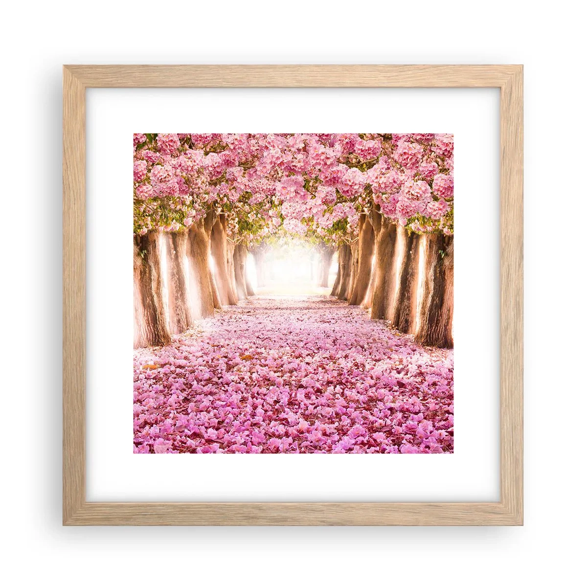 Poster în ramă de stejar deschis - Drumul spre paradis - 30x30 cm