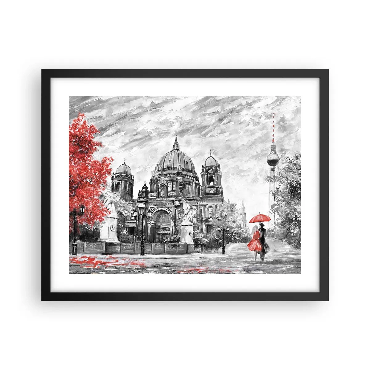 Poster în ramă neagră - Reuniune în Berlin - 50x40 cm
