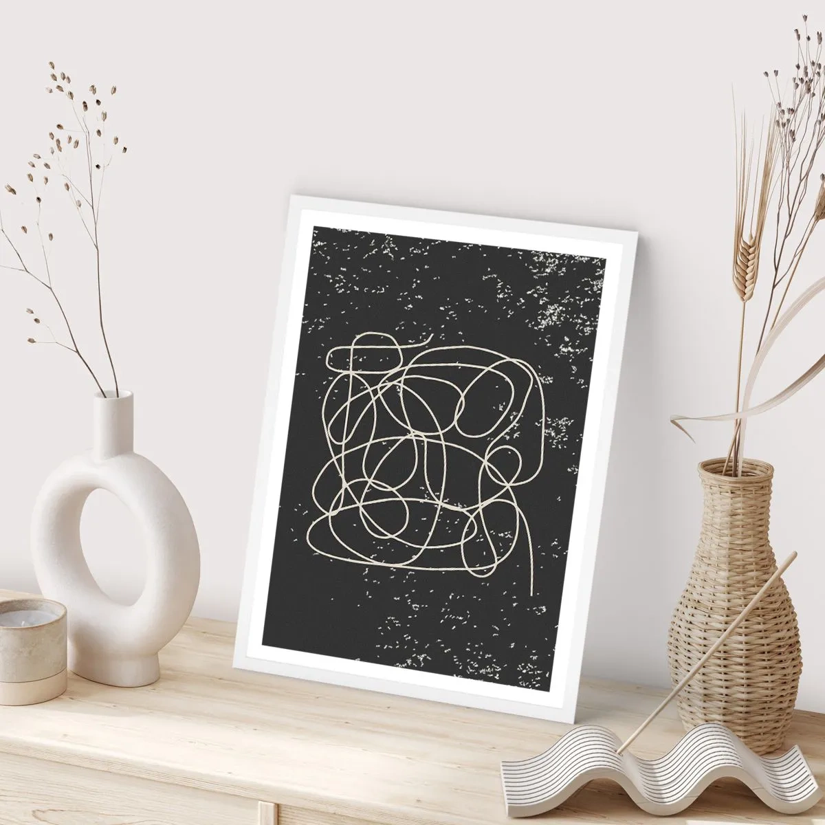 Poster în ramă albă - Gânduri rătăcitoare - 30x40 cm