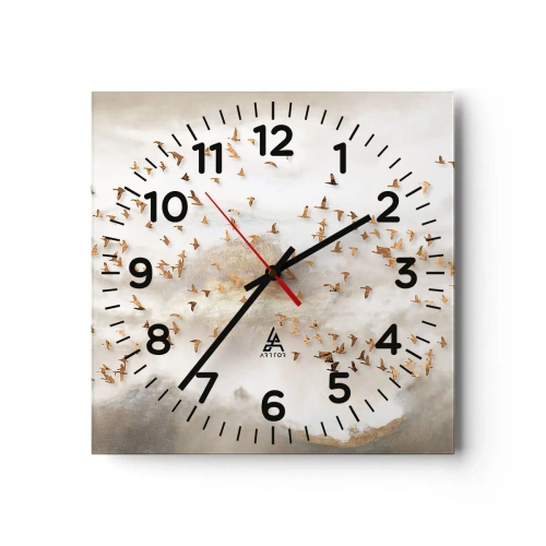 Ceas de perete - Ceas pe sticlă - A sosit timpul... - 40x40 cm