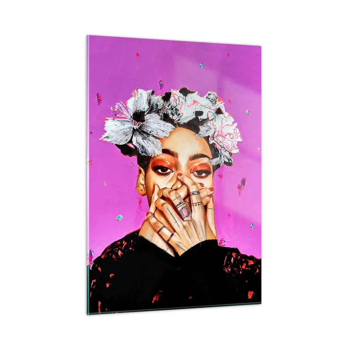 Tablou pe sticlă - Un pic nebună - 50x70 cm