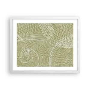 Poster în ramă albă - Abstracție complicată în alb - 50x40 cm